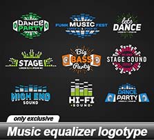 17套矢量的音乐均衡器标识：Music equalizer logotype - 17 EPS